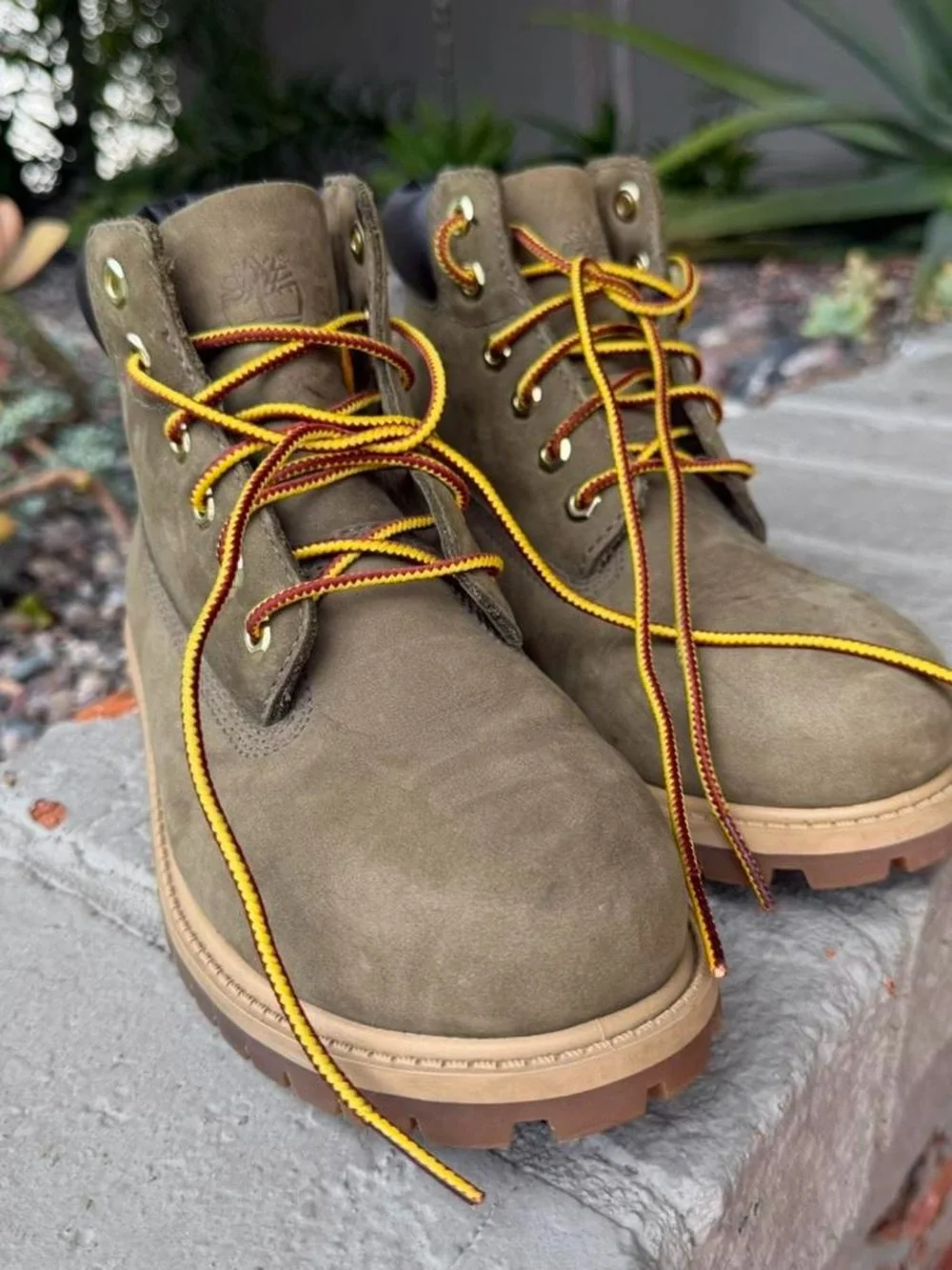 Timberland Suede Work Hiking Boots - Khaki Green Size 3